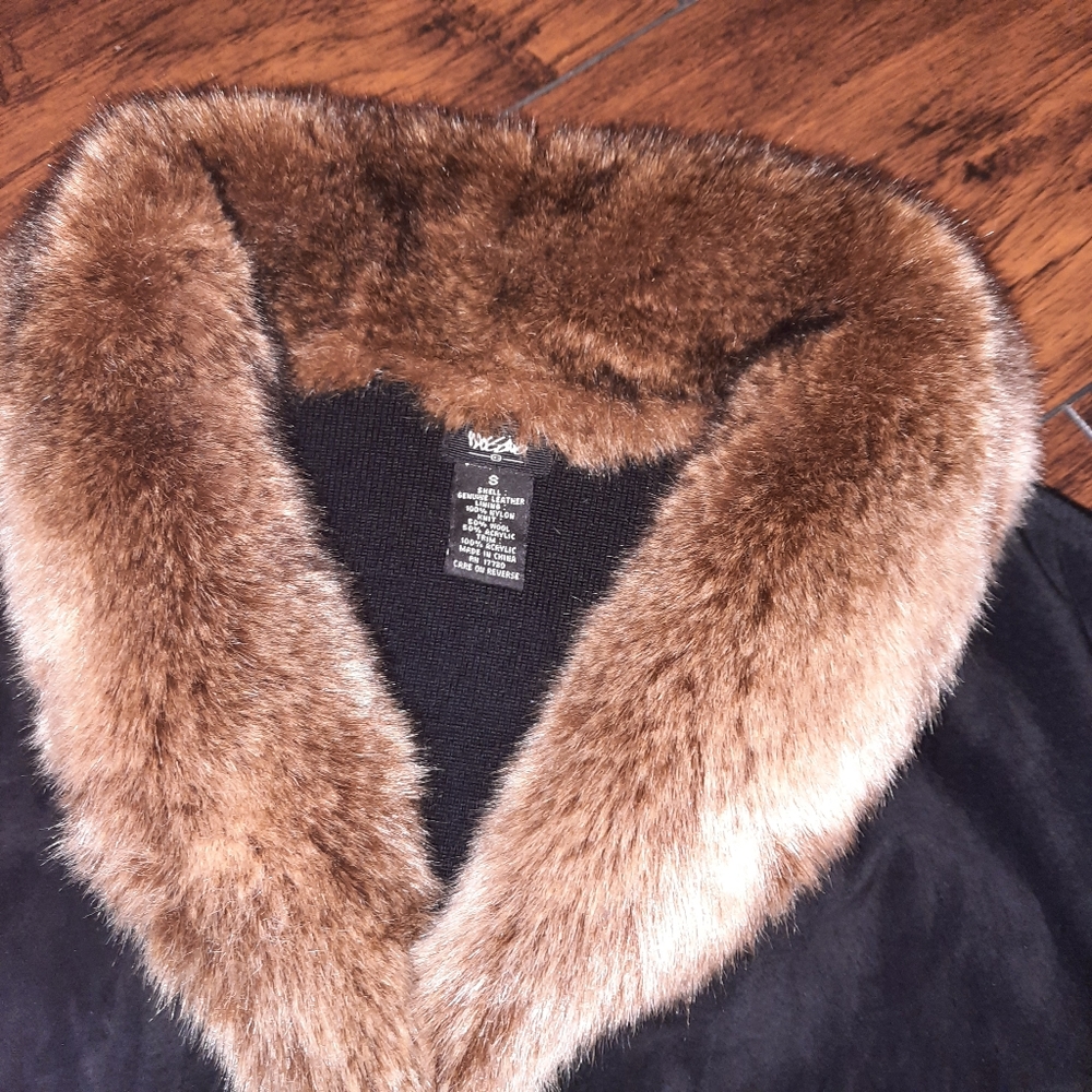 Mossimo Small Genuine Leather Shell Wool Jacket - image 2